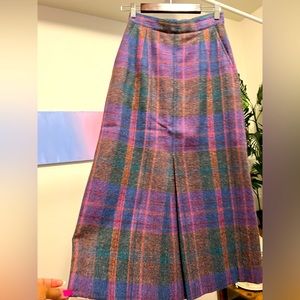 Vintage Wool Purple Plaid Skirt